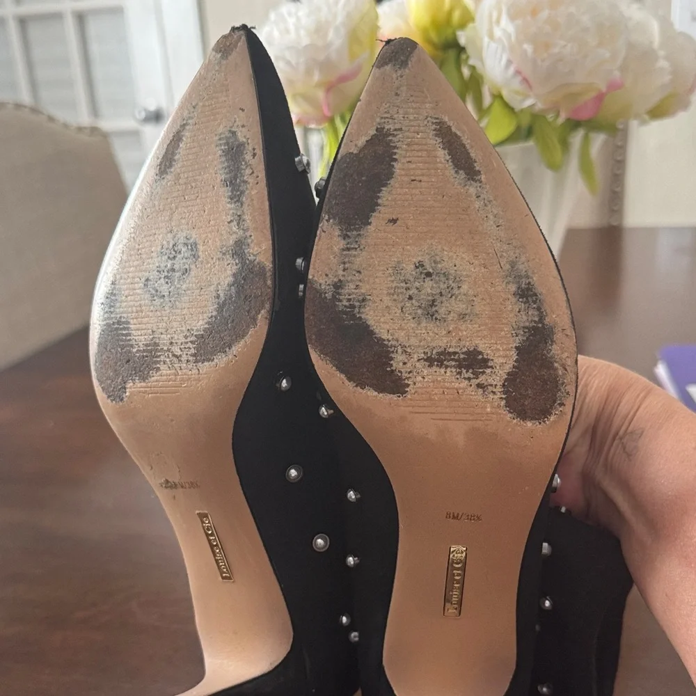Louise et Cie Black Ankle Boots with Pearl Accents